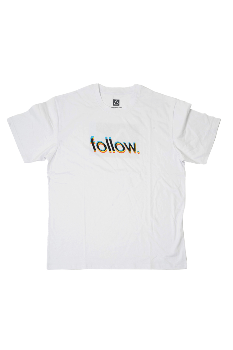 Follow Glitch Tee White 2023