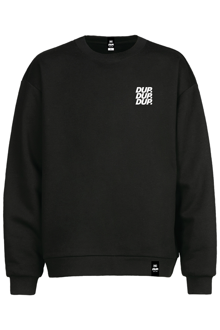 Double Up TRIPLE LOGO BLACK CREW SWEATSHIRT 2025