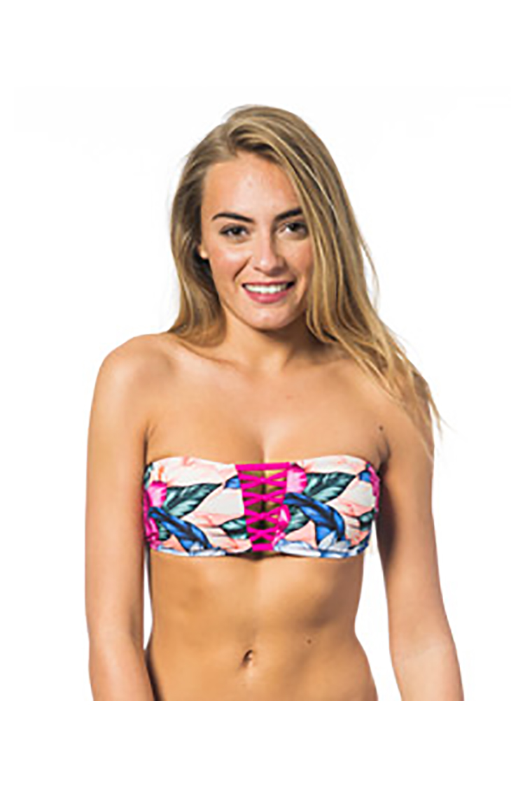 Rip Curl Pivoine Bloom Bandeau w/ Classic Pant Bikini Set souffle Rip Curl Pivoine Bloom Bandeau w/ Classic Pant Bikini Set souffle