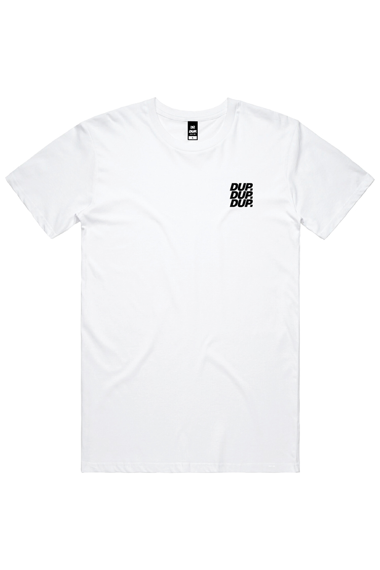 Double Up TRIPLE LOGO WHITE T-SHIRT 2025