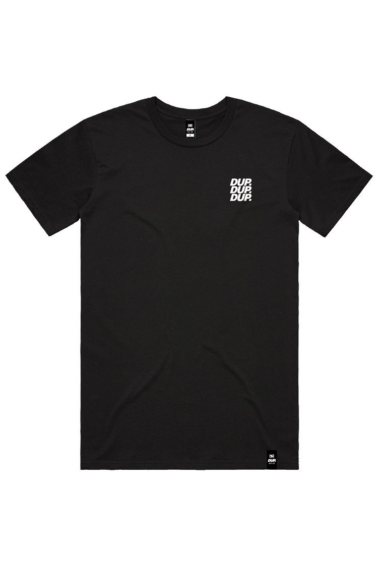 Double Up TRIPLE LOGO BLACK T-SHIRT 2025