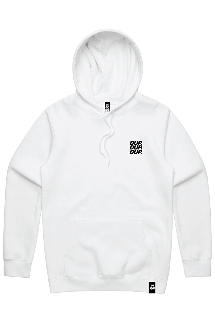 Double Up TRIPLE LOGO WHITE HOODIE 2025