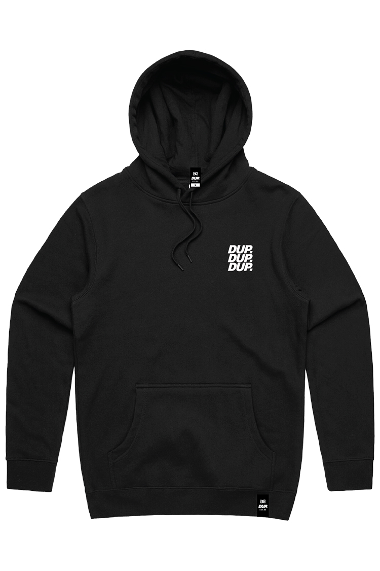 Double Up TRIPLE LOGO BLACK HOODIE 2025