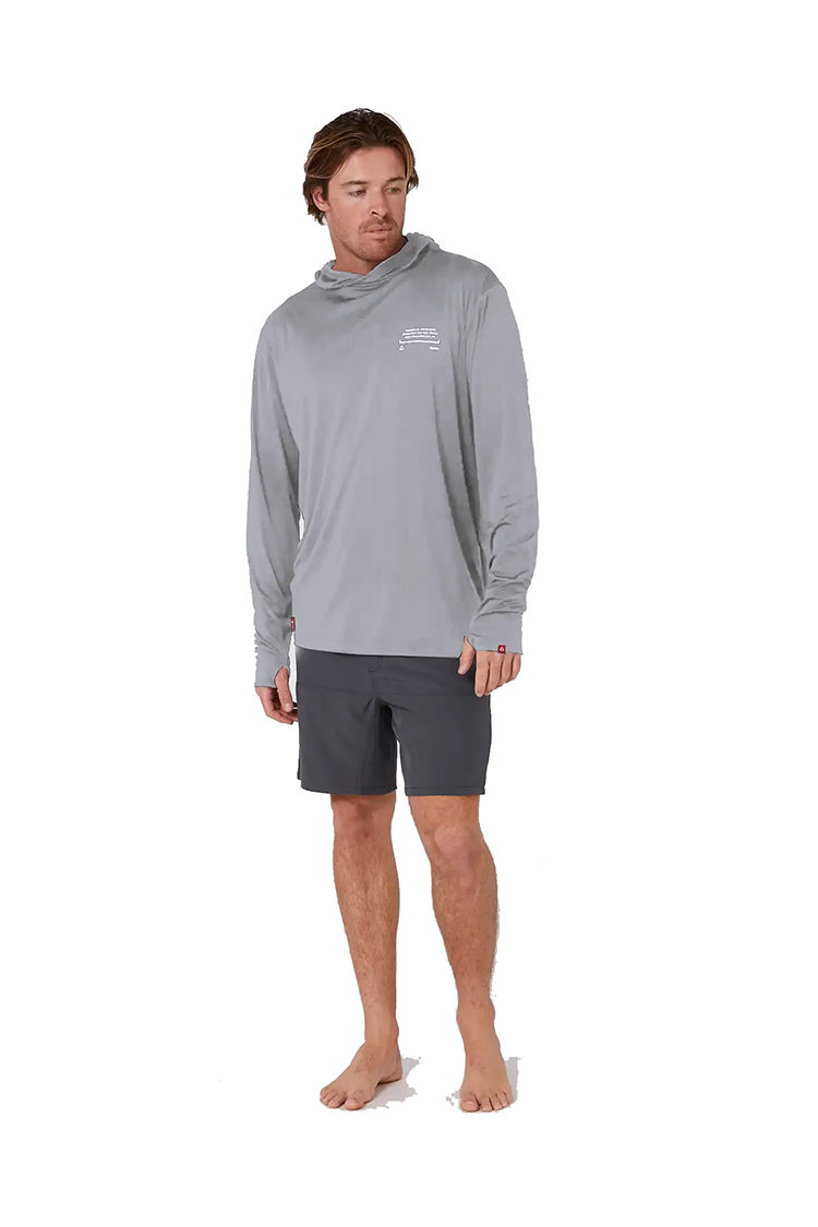 FOLLOW SUN HOOD L/S LIGHT GREY MENS 2024 FOLLOW SUN HOOD L/S LIGHT GREY MENS 2024