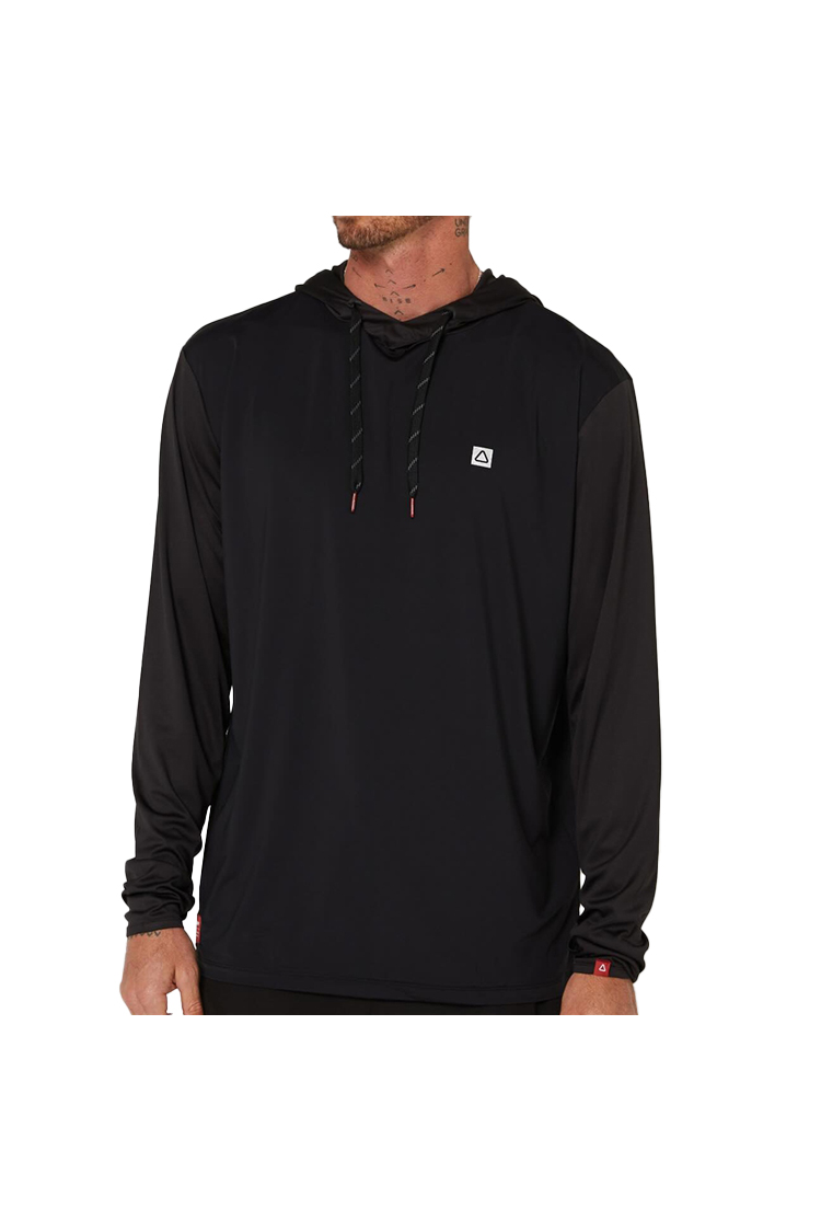 Follow HYBRID HOOD L/S RIDING SHIRT CHARCOAL BLACK 2026
