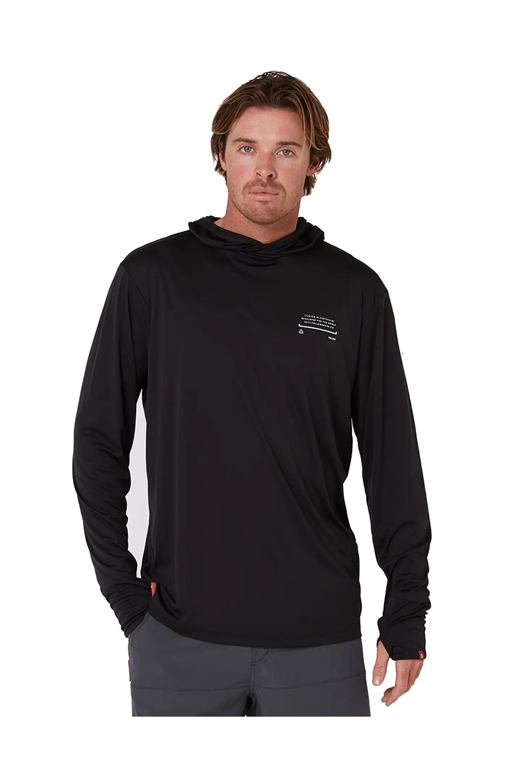 FOLLOW SUN HOOD L/S BLACK MENS 2024 FOLLOW SUN HOOD L/S BLACK MENS 2024