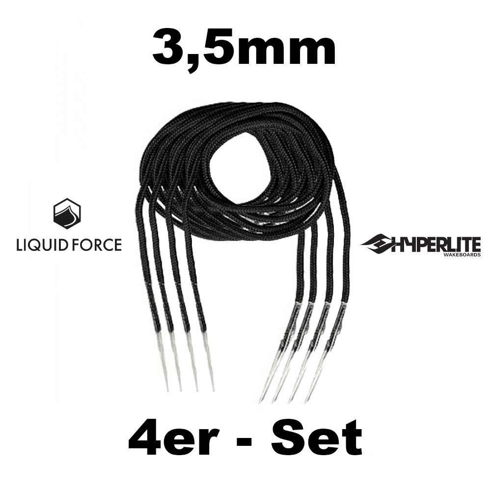 Binding Laces - 4er-Set Schnürsenkel - Schwarz - 3,5mm