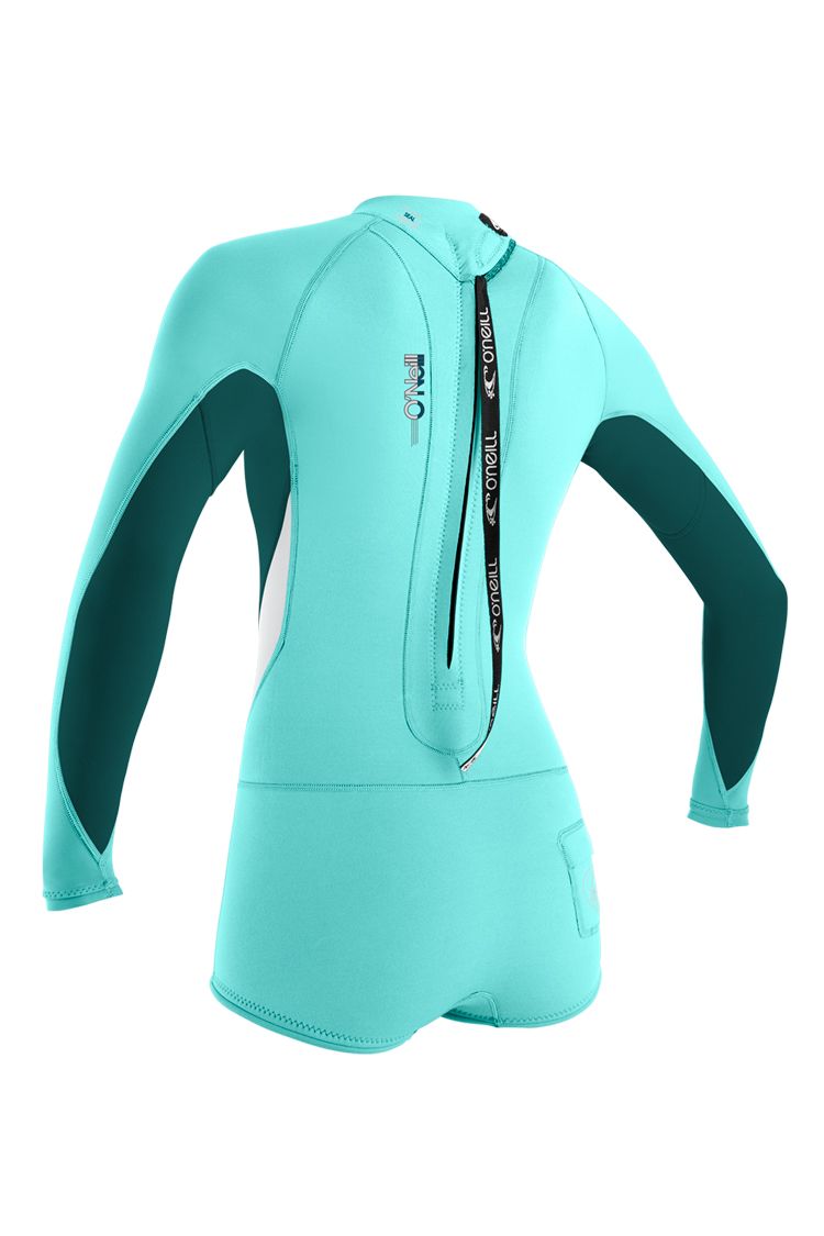 O'Neill Women Bahia L/S Short Spring Wetsuit seagrass deepteal white 2016