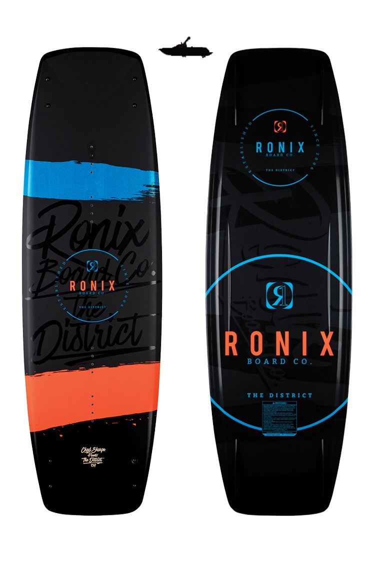 RONIX DISTRICT Wakeboard Matte Black / Blue / Orange 2018