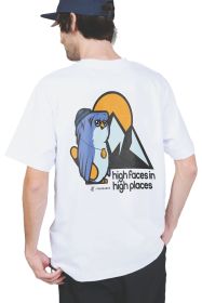FIVEBOARDS Blue high faces T-Shirt white 2025