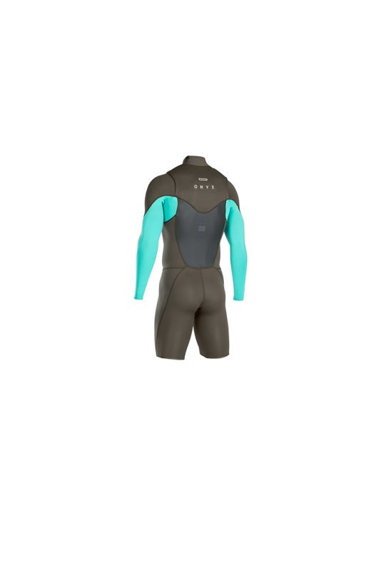 Ion Wetsuit ONYX ELEMENT Shorty LS 2/2 FZ dark olive/teal 2020