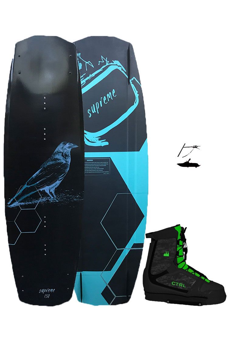 Supreme hybrid PU wakeboard plus CTRL Imperial close toe binding black
