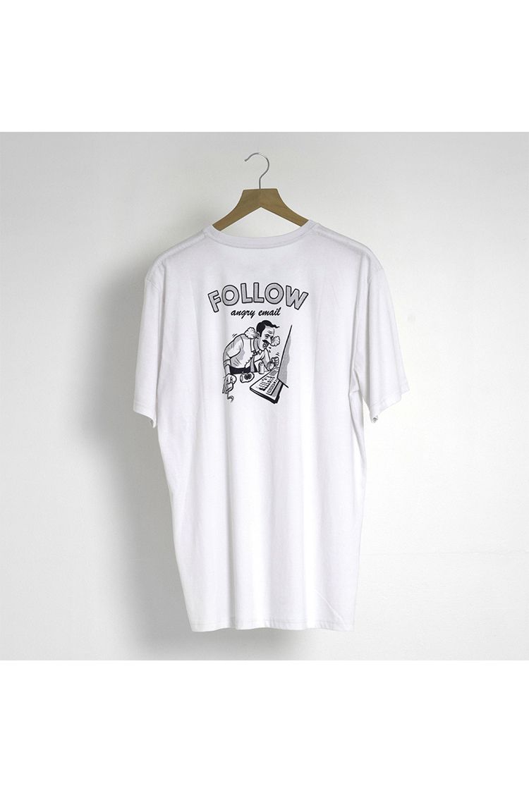 Follow ANGRY EMAIL MENS Tee White 2020
