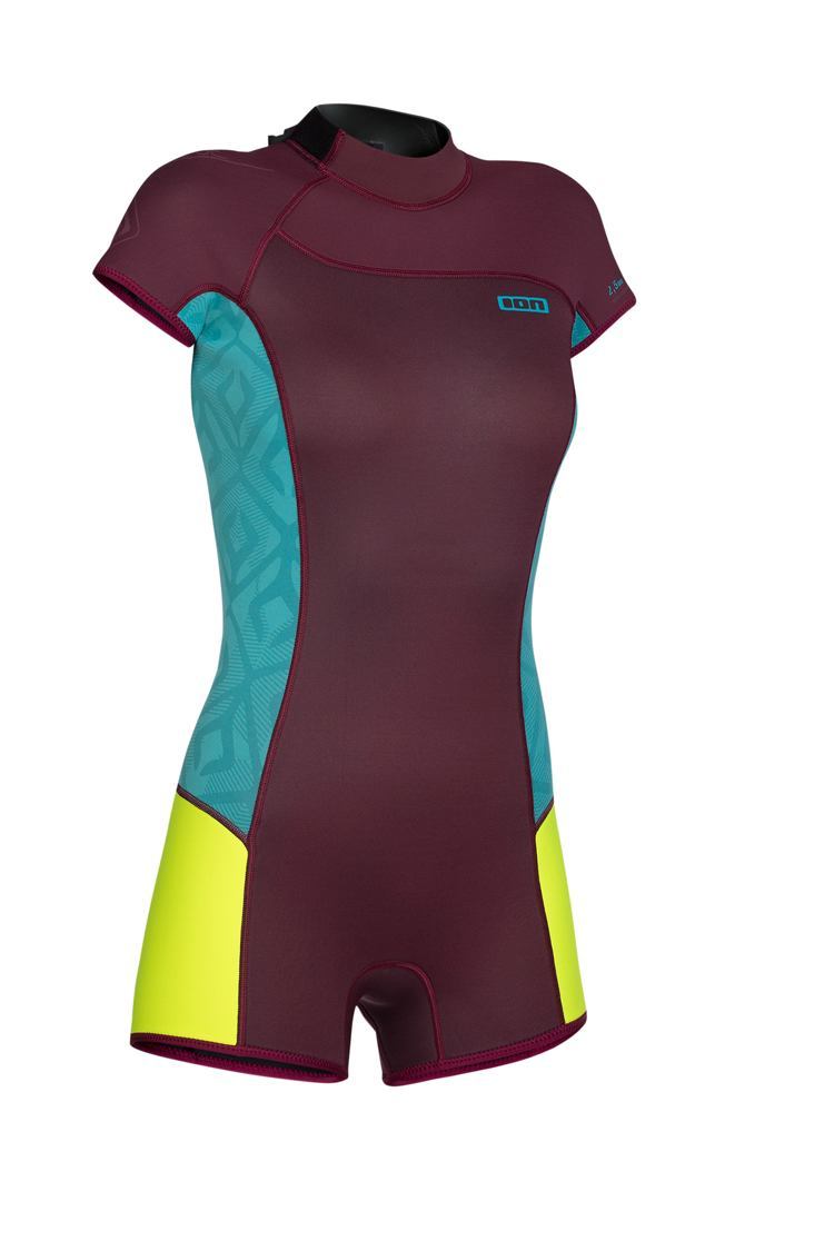 Ion Wetsuit FL Muse Shorty Backzip SS 2,5 wine lime 2016