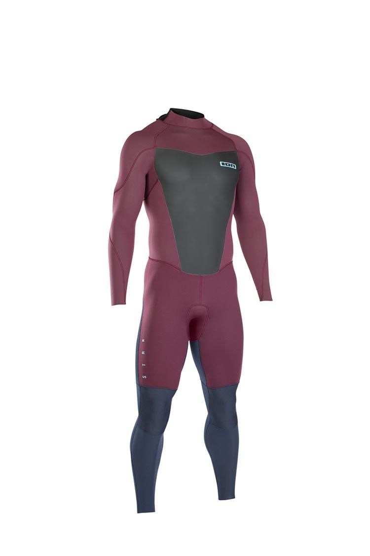 Ion Wetsuit Strike Element Semidry 4/3 Back-Zip red/slate blue 2019