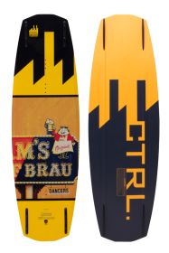 CTRL Supreme 142 grind wakeboard and CTRL Hustle binding blue yellow