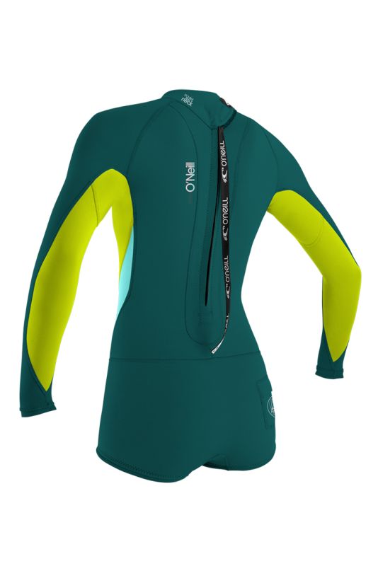O'Neill Women Bahia L/S Short Spring Wetsuit deepteal lime seagrass 2016