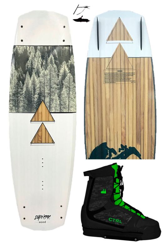 Supreme Woodcore Flex Wakeboard + CTRL Imperial close toe Bindung Wakeboard Set