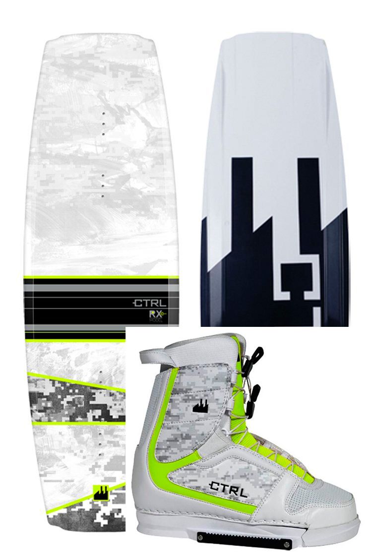 CTRL The RX carbon wakeboard plus CTRL Imperial camo snow close toe binding beginner set 2016