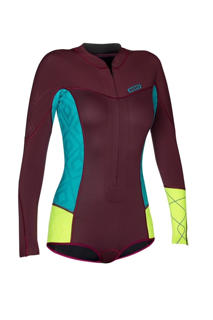 Ion Wetsuit FL Muse Hotshorty LS 2,0 wine lime 2016