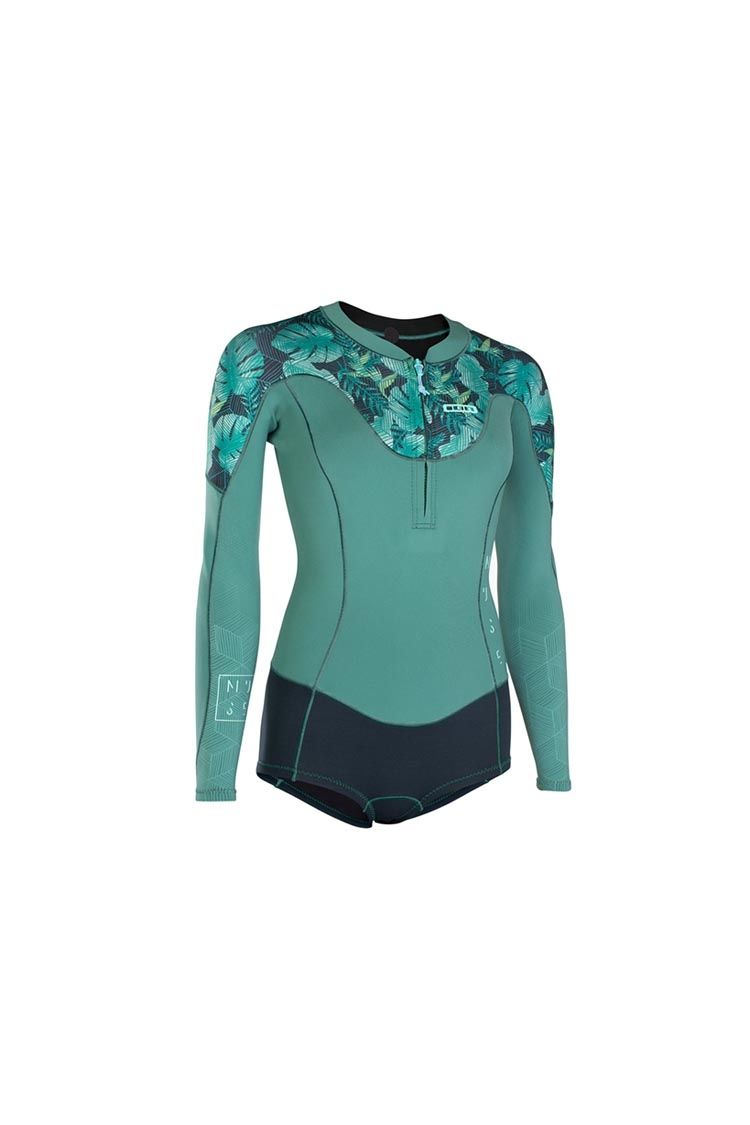 Ion Wetsuit Muse Hot Shorty LS 1,5 FZ sea green 2019