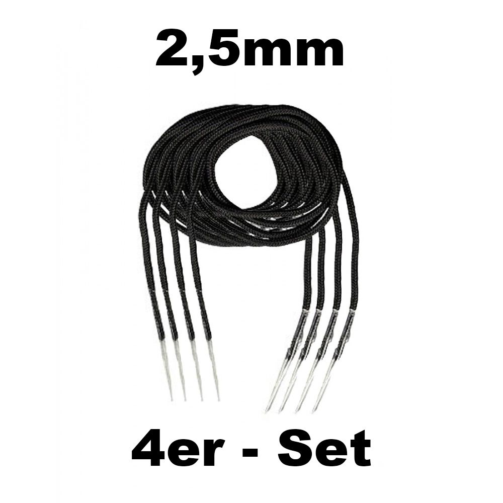 Binding Laces - 4x Set Laces - Black - 2,5mm