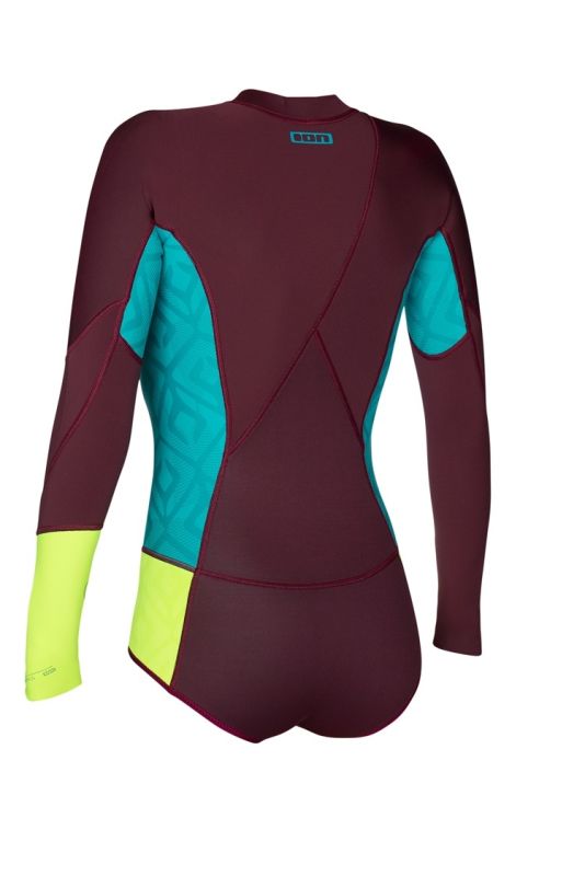 Ion Wetsuit FL Muse Hotshorty LS 2,0 wine lime 2016