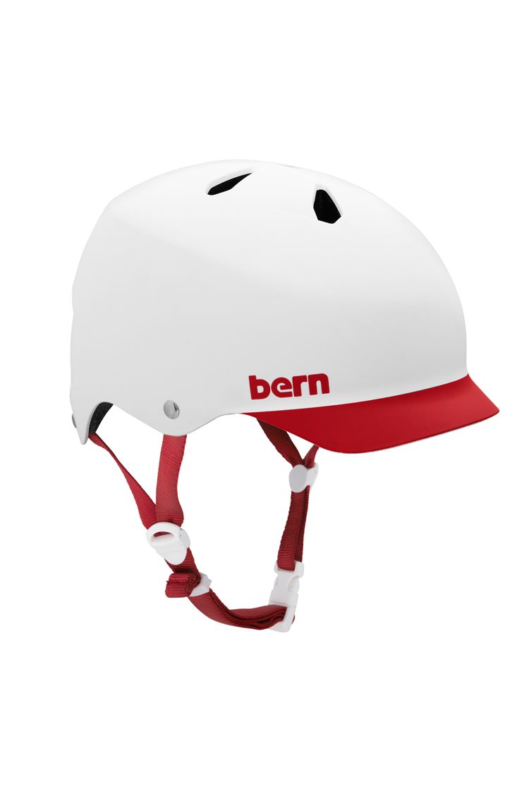 Bern Watts H2O Brimm White-Red Helm