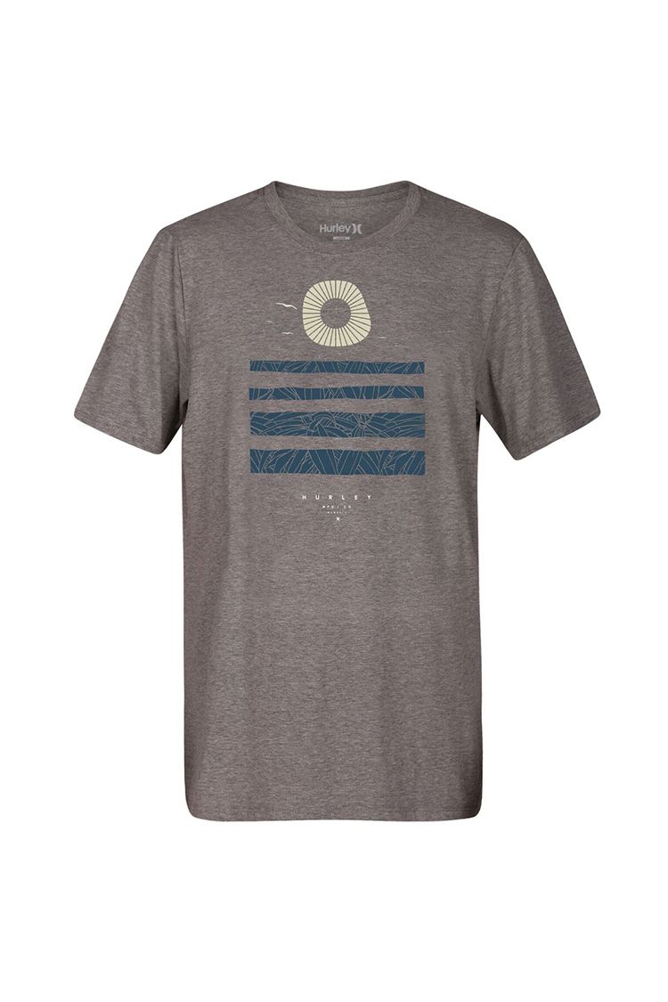 Hurley Setting Lines T-Shirt Grey 2018